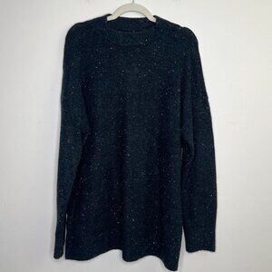 LOFT Speckled Mockneck Turtleneck Long Sleeve Longline Relaxed Sweater Sz XL